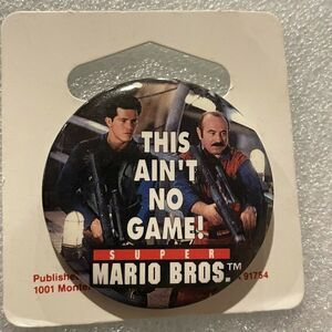 VTG Super Mario Brothers 1993 Movie Promo Button Pin No Game John Leguizamo